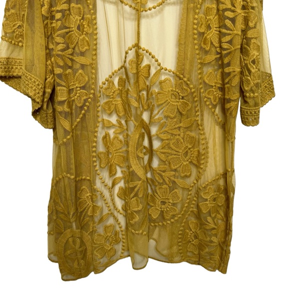 Golden Lace Kimono Cardigan Small - Picture 8 of 10
